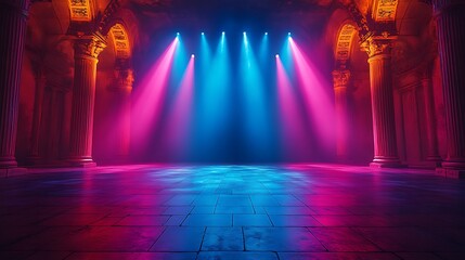 Majestic theater stage glowing lights high resolution hd picture