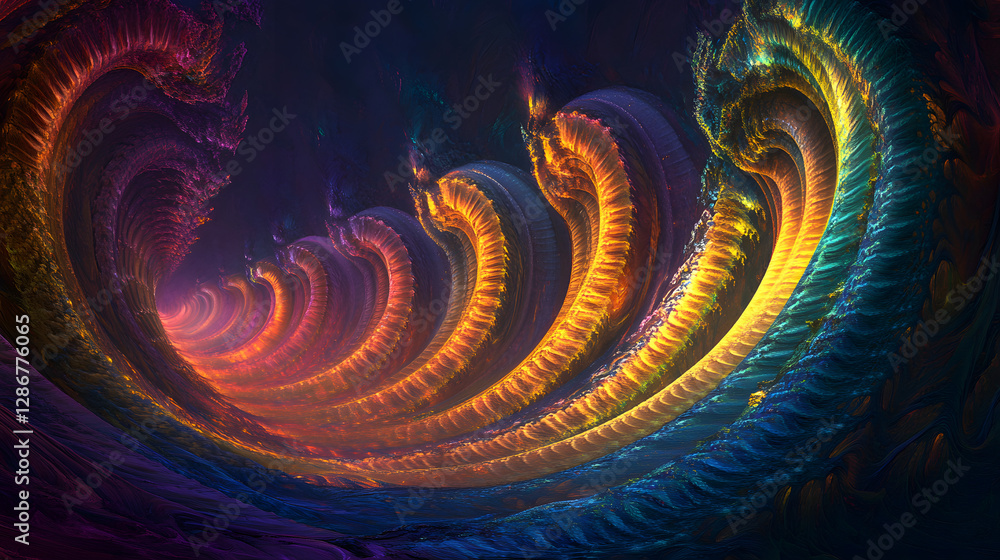 Poster colorful swirl of vibrant hues creating an artistic abstract design for decorative use or background