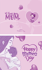 Designs celebrating joy and love for Mother's Day, featuring vibrant colors and heartfelt messages. Perfect for cards, gifts, and digital posts. Modern styles for family celebrations and special occas