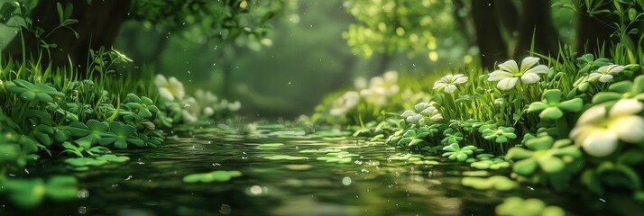 Naklejka premium Saint Patrick Day spring 3d background