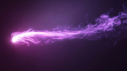 Fototapeta premium Neon fire smoke, magic swirls effect of purple, red or green colors. Twirls or wand spell traces, isolated shiny magician, wizard or fairy light, on black background, Realistic 3d Vector illustration
