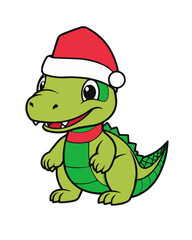 Dino christmas vector illustration