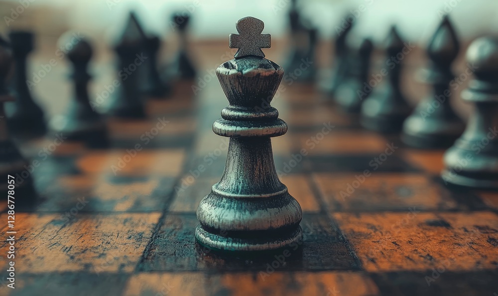 Poster a hand is shown making the initial move in a chess game by advancing the pawn one space forward, wit