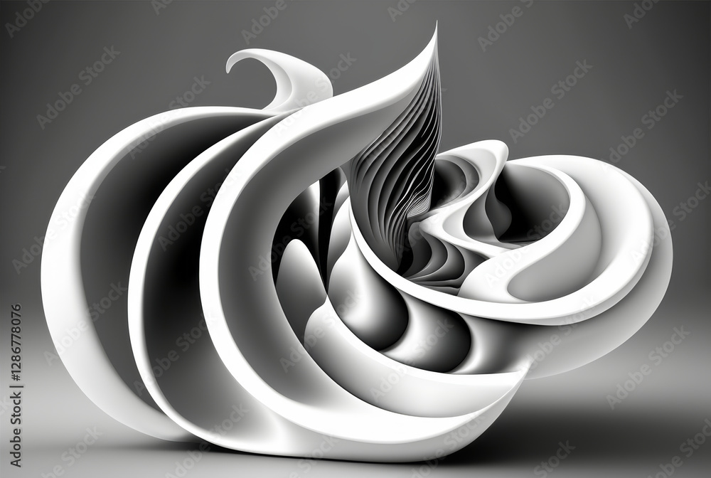 Poster dynamic topaz abstract art showcasing flowing curves and forms