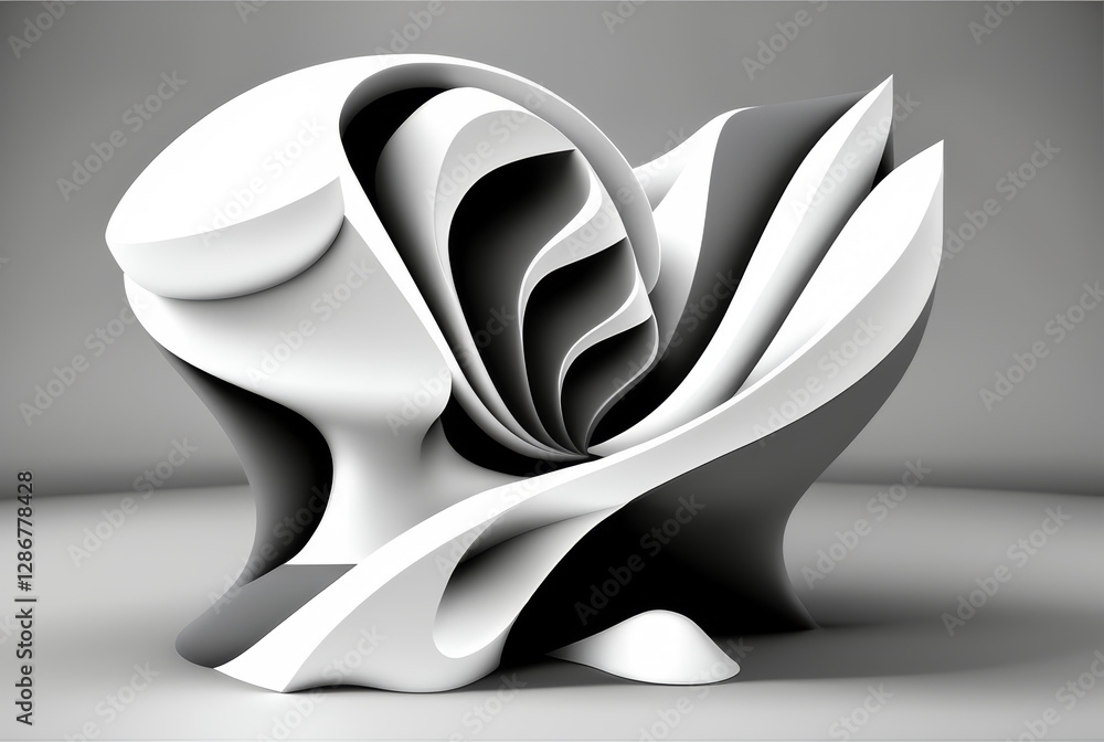 Poster exploring intricate forms in topaz abstract art design