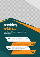 Working with us a4 page print for business profile annual report brochure catalog corporate template