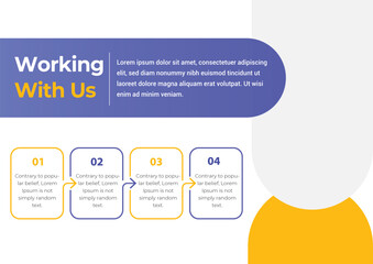 Working with us a4 page print for business profile annual report brochure catalog corporate template