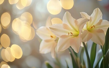 Delicate soft-focus floral bloom with an Easter glow Easter