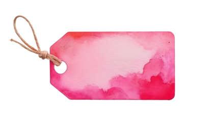 Bright pink tag Watercolor png