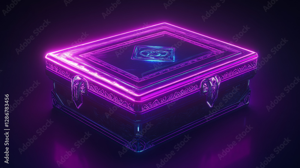 Poster deco frame for ui game. medieval fantasy button for luxury interface. magic islamic neon rectangle b