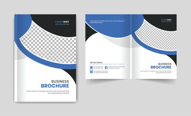 Brochure design, cover modern layout, annual report, poster, flyer in A4 with blue Circle