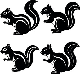 Minimalist Chipmunk Silhouette Vector Clean & Bold .Design