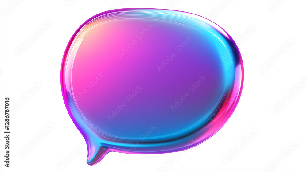 Aufkleber glossy speech bubble showing modern communication technology