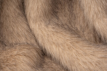Texture of faux fur as a background, top view.