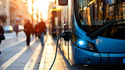 Electric bus charging at urban station a sustainable public transport solution for city commuters