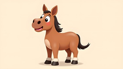 Obraz premium Happy moments of cartoon horse
