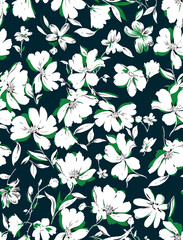 flowers pattern, repeat design pattern for textile printing factory, design for fashion.