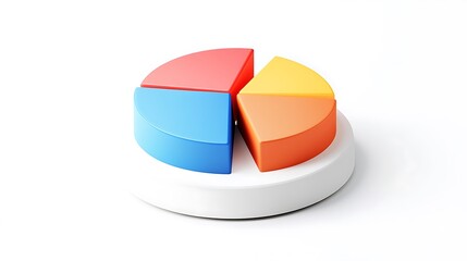 Obraz premium Vibrant 3D Render of a Four-Section Pie Chart AI Generated