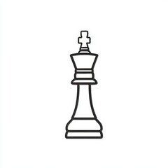 Isolated modern chess king piece in a flat style, available as a stock image