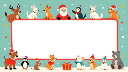 Fototapeta premium Warm wishes of Christmas animals