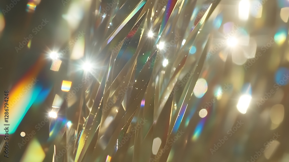 Aufkleber shiny foil texture with an abstract design and vibrant colors in a visually striking composition