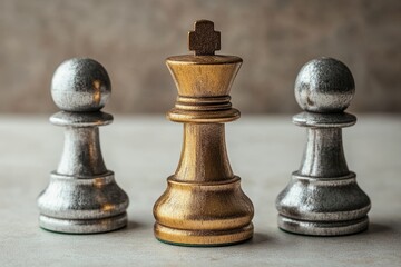 The move of the golden pawn out of line symbolizes a shift in thinking to spearhead change and bring about disruption with an innovative concept