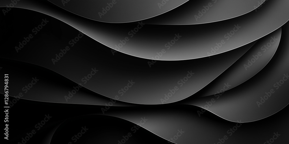 Aufkleber abstract black wavy shapes creating a modern and elegant background