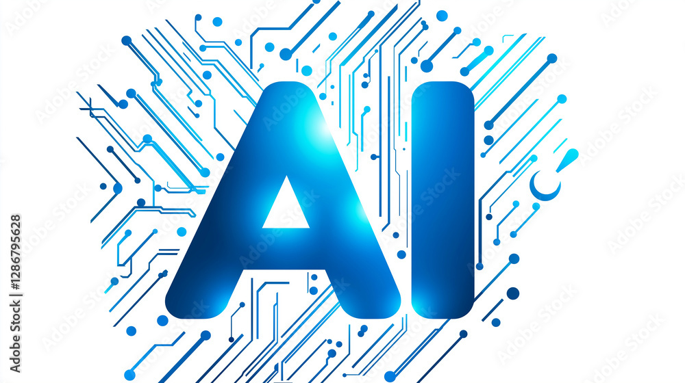 Fototapete Artificial intelligence ai symbol representing machine learning and neural networks