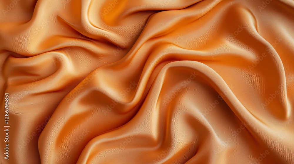 Poster gold silk cloth texture with folds and wrinkles. realistic 3d vector illustration bg of golden satin