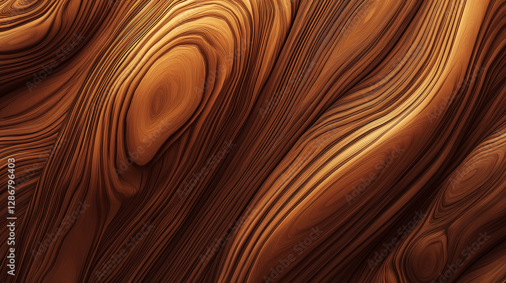 Poster Smooth flowing wood grain creating a stunning visual texture