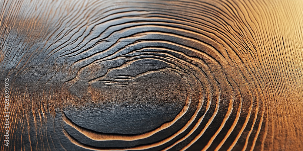 Poster shou sugi ban wood burning technique creating unique concentric circles
