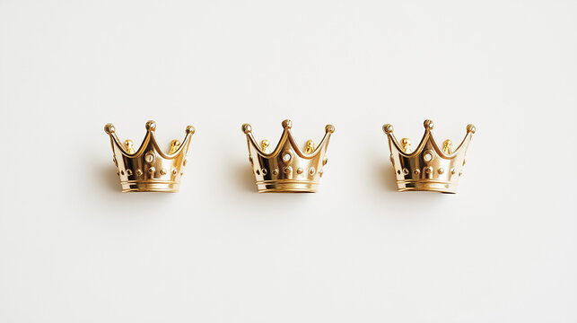 Tres coronas con detalles de los reyes magos. Melchor, gaspar y baltasar.
