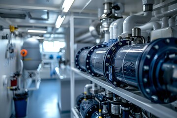 Obraz premium This facility features advanced piping and valves designed for efficient water treatment processing