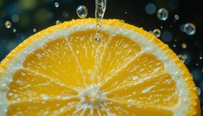 Fresh Lemon Slice, orange and water