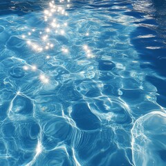Fototapeta premium Sunlight dancing on blue water creating mesmerizing patterns and textures.