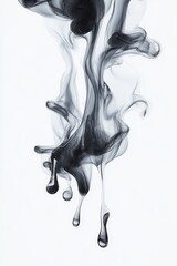 Abstract Black Ink Dripping Design, Fluid Art, Ink Flow , abstract art