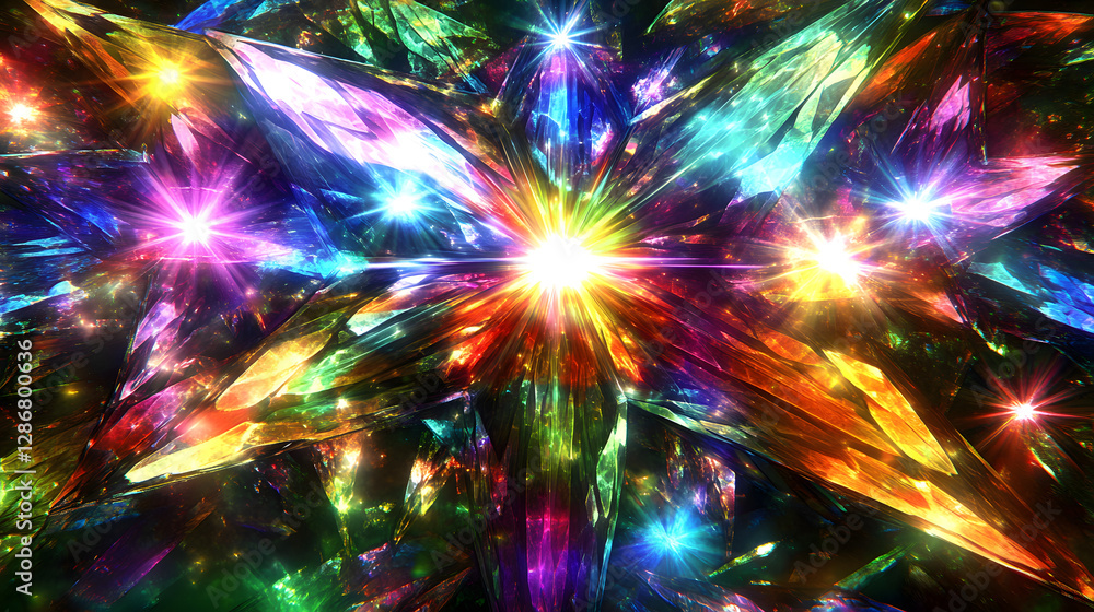 Poster colorful abstract background featuring stars with a vibrant and mesmerizing design suitable for vari