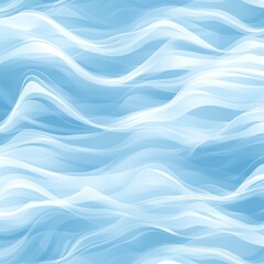 Fototapeta premium Abstract flowing light blue and white curved lines and shapes illustration.