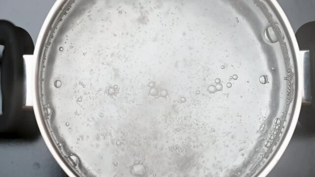 water boiling in a saucepan