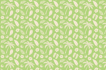Summer Seamless Pattern Vector Illustration Background