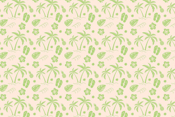 Summer Seamless Pattern Vector Illustration Background