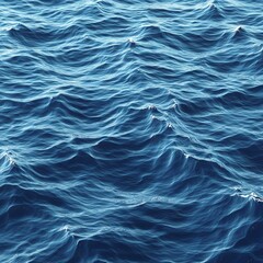 Obraz premium Blue sea surface with gentle waves and sunlight creating a textured pattern.