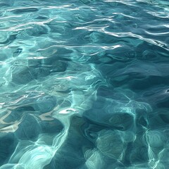 Obraz premium Tranquil turquoise water reflecting sunlight, creating captivating patterns.