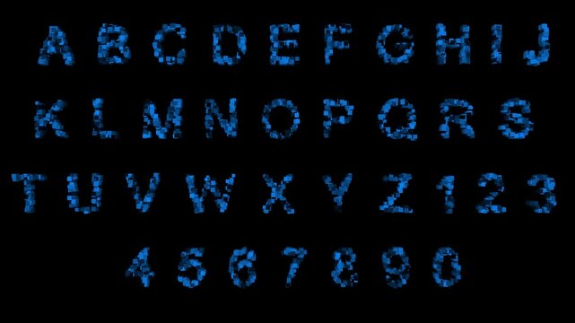 binary code alphabet cubes fraction video effects