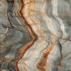 Fototapeta premium Striated Rock Formation: A close-up view of a gray and rust colored stone.
