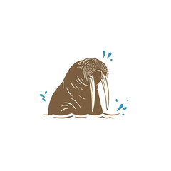 Fototapeta premium Walrus Vector Logo Design