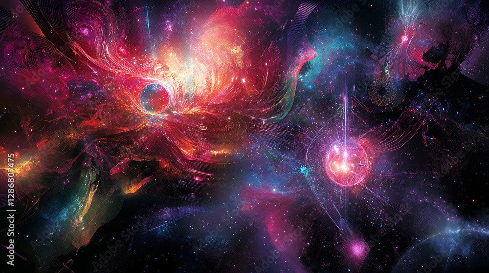 Aufkleber colorful abstract background featuring a vibrant mix of various colors and shapes in a visually arti