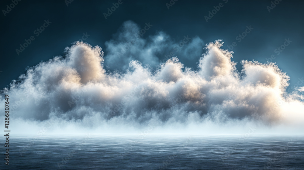 Poster white smoke cloud with overlay effect on transparent background. realistic border with fog. vector i