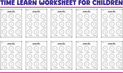 Telling time clock worksheets