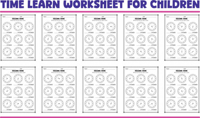 Telling time clock worksheets
